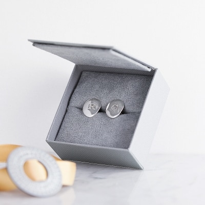 Personalised Mens Organic Initial Cuff Links Under The Rose