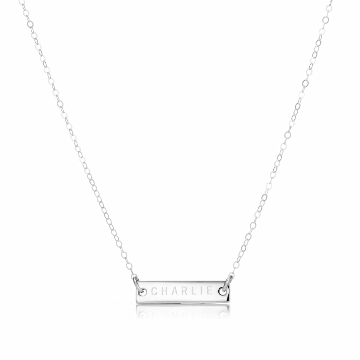 Sterling silver horizontal bar necklace clearance personalized