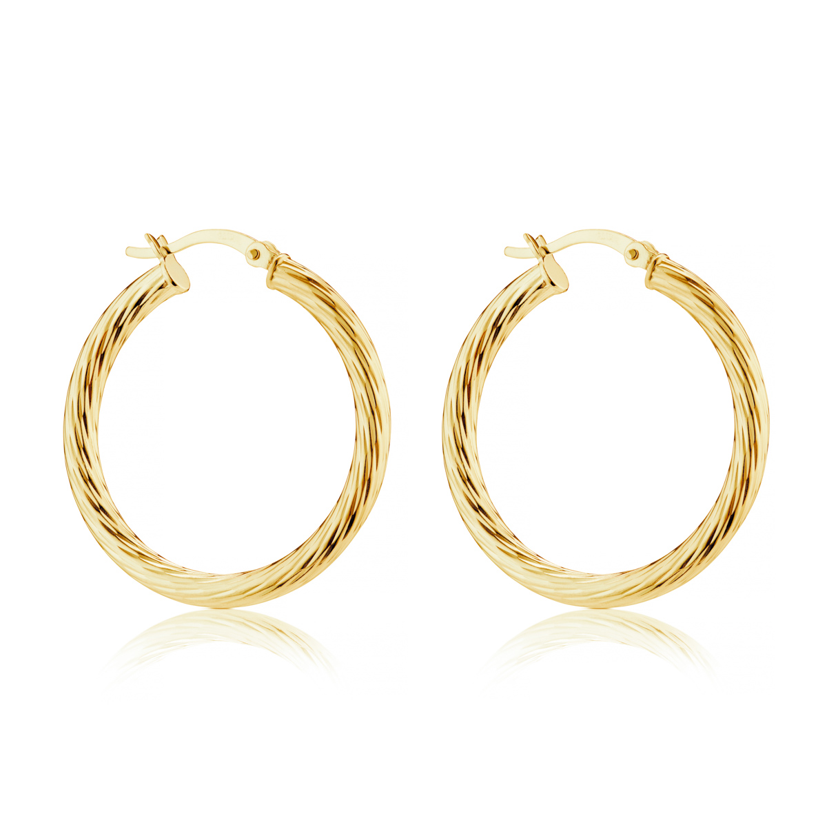 Gold Plated Large Twist Hoop Earrings | Under the Rose