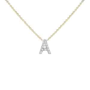 14K Gold Padlock Initial Necklace 14K Rose Gold / 19 Inches