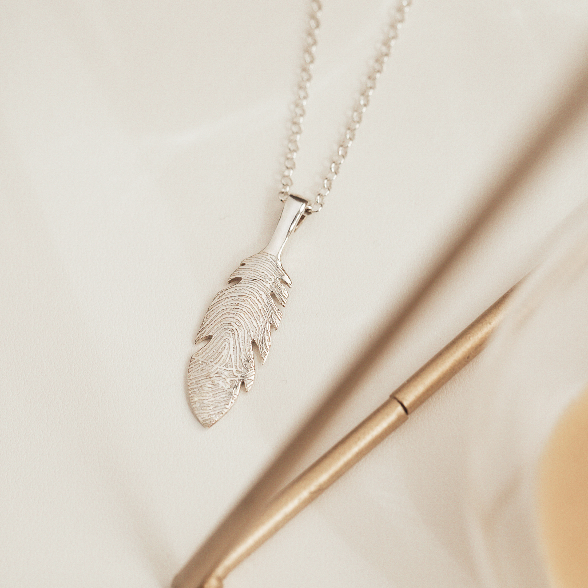 Personalised deals feather necklace